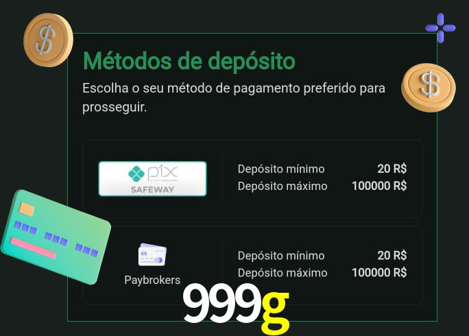 O cassino 999g oferece uma grande variedade de métodos de pagamento